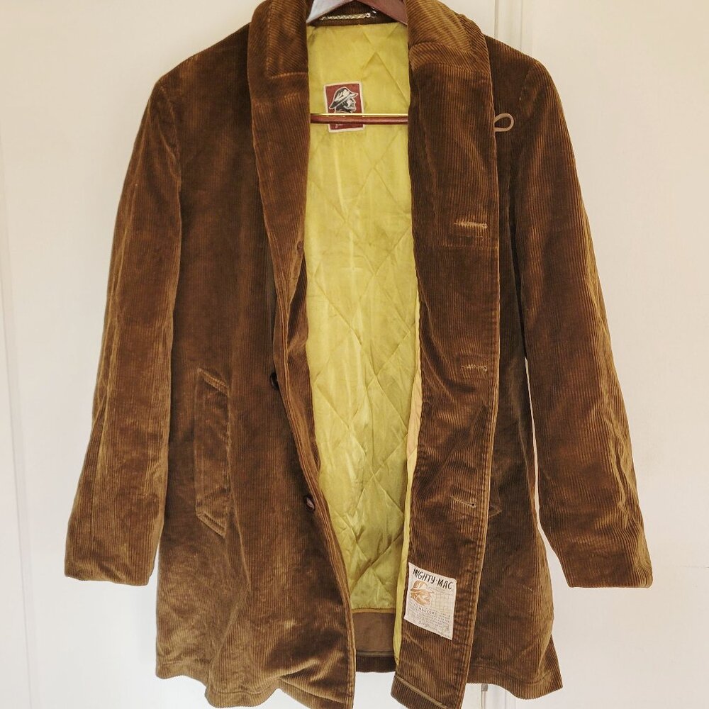 VNTG Out O' Gloucester Brown Corduroy Quilted Insert Warm Coat Jacket Men Size M